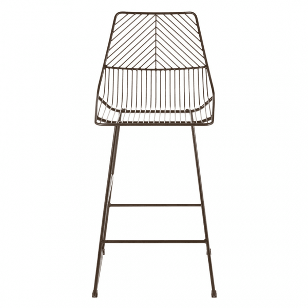 Geometric Bronze Metal Wire Barstool