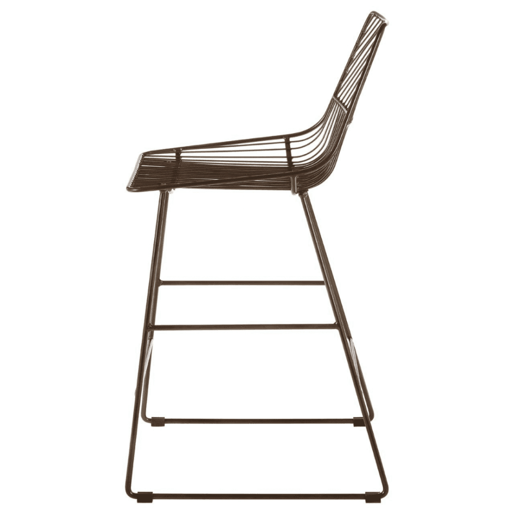 Geometric Bronze Metal Wire Barstool