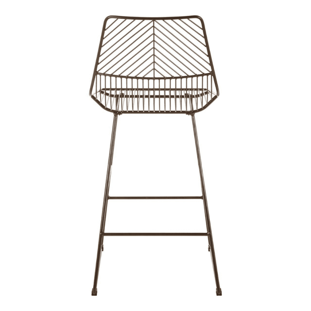 Geometric Bronze Metal Wire Barstool