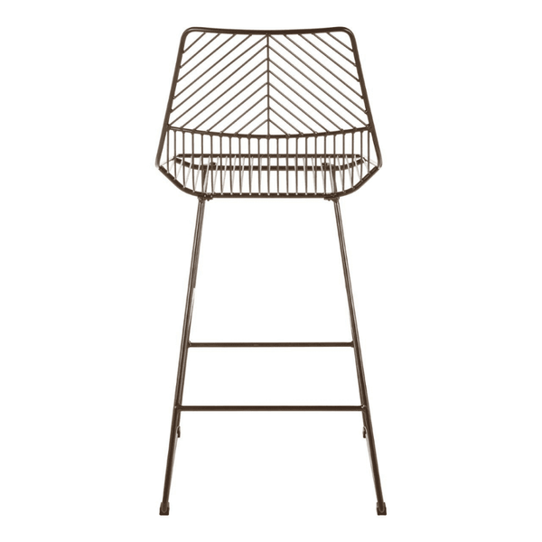 Geometric Bronze Metal Wire Barstool