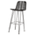 Black Natural Rattan Barstool With Black Metal Legs