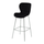Quilted Black Velvet Barstool with Chrome Metal Legs