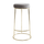 Luxe Grey Velvet Barstool With Gold Metal Legs