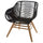 Black Natural Rope Armchair With Light Wood Legs