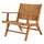 Natural Rattan And Teak Wood Reclined Armchair