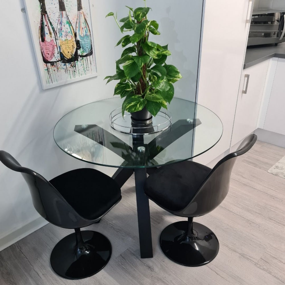 Black and Luxurious Black Chelsea Side Chair
