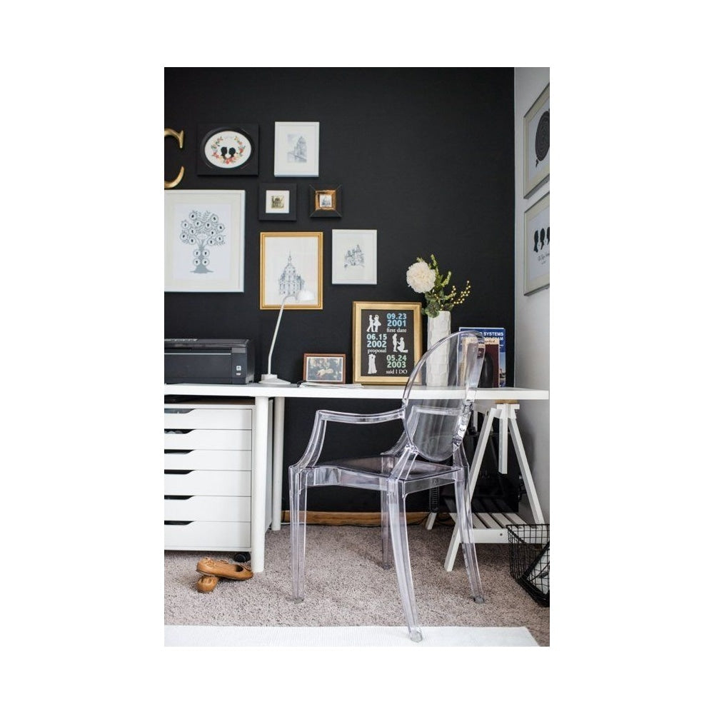 Crystal Clear Ghost Style Plastic Louis Armchair