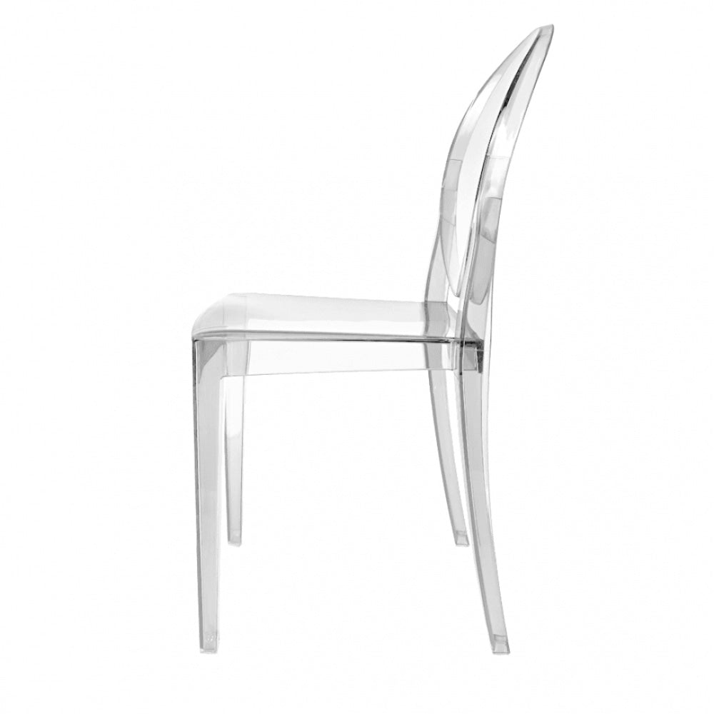 OUTLET Crystal Clear Ghost Style Plastic Victoria Dining Chair