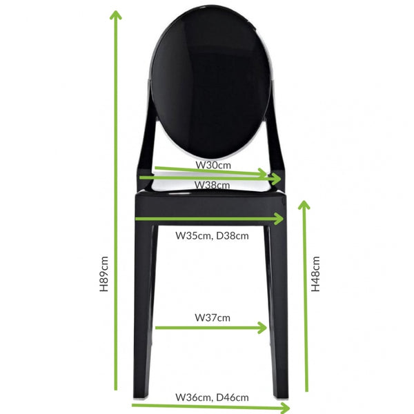 Black Ghost Style Plastic Victoria Dining Chair