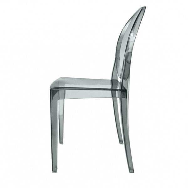 Smoke Grey Ghost Style Plastic Victoria Dining Chair