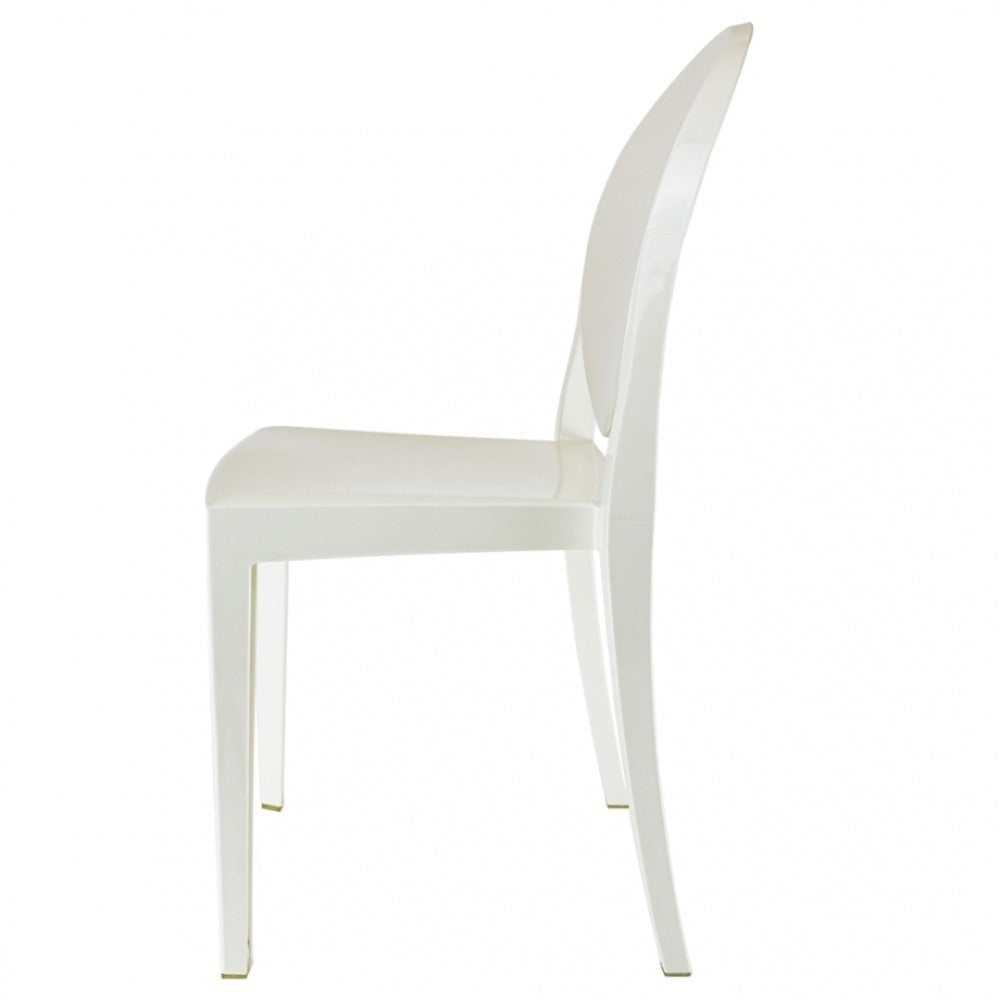 Ivory White Ghost Style Plastic Victoria Dining Chair