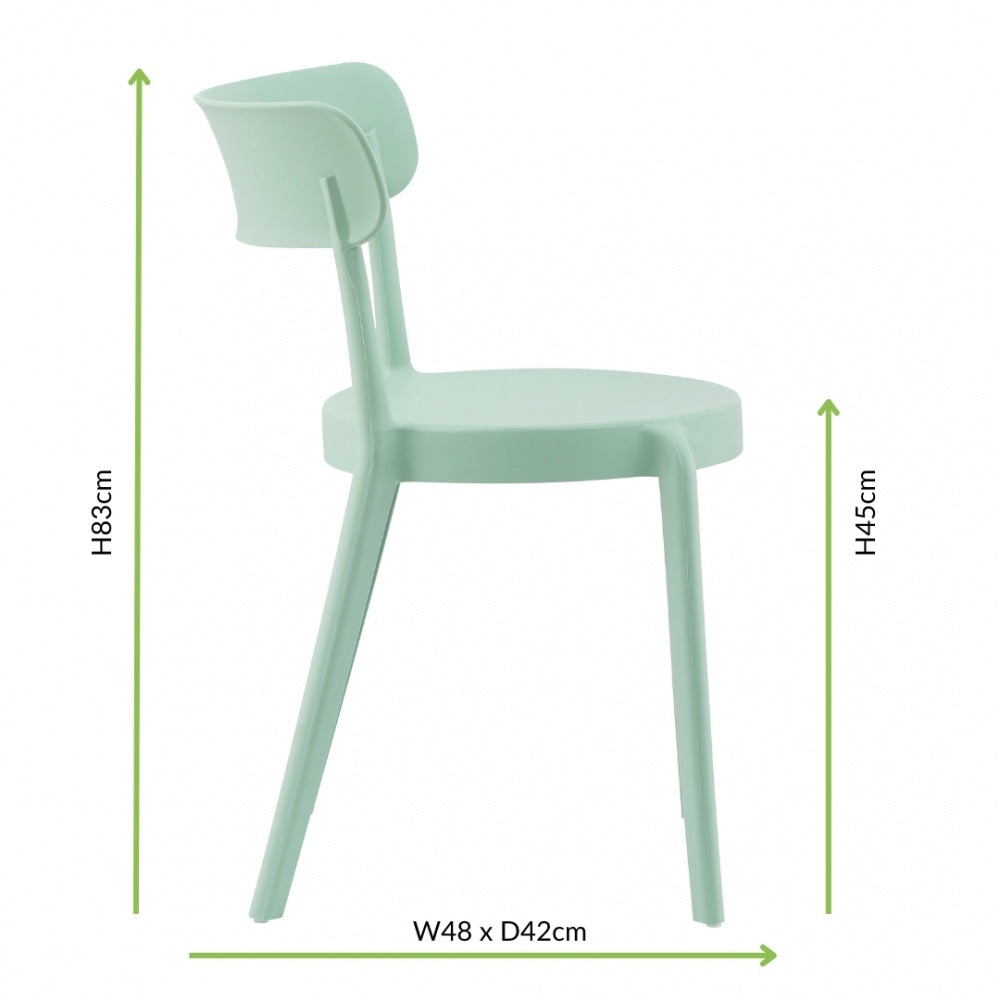 OUTLET Sage Green Plastic Bistro Dining Chair