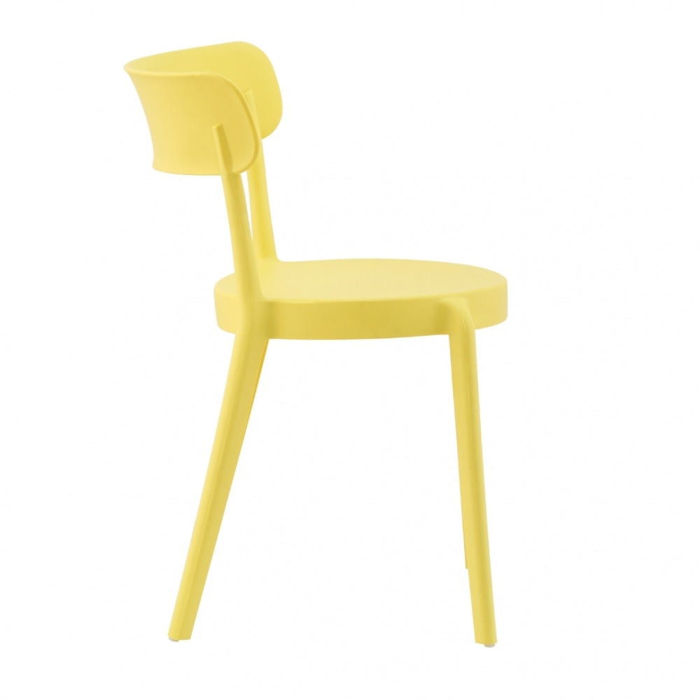 OUTLET Lemon Yellow Plastic Bistro Dining Chair