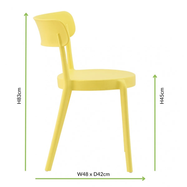 OUTLET Lemon Yellow Plastic Bistro Dining Chair