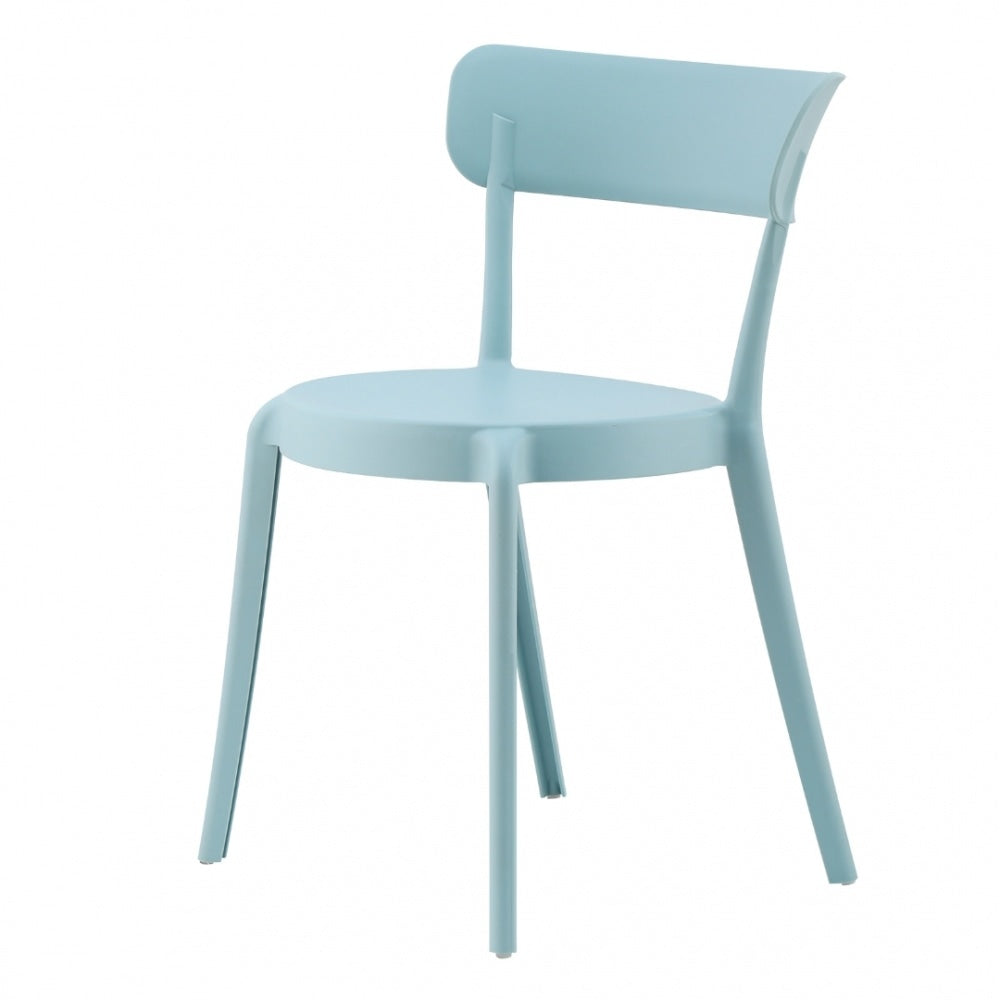 OUTLET Dusky Blue Plastic Bistro Dining Chair