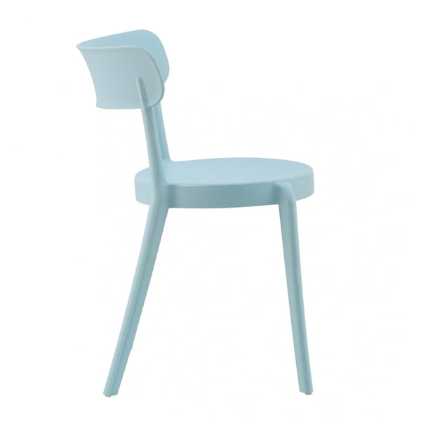 Dusky Blue Plastic Bistro Dining Chair