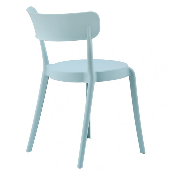 Dusky Blue Plastic Bistro Dining Chair