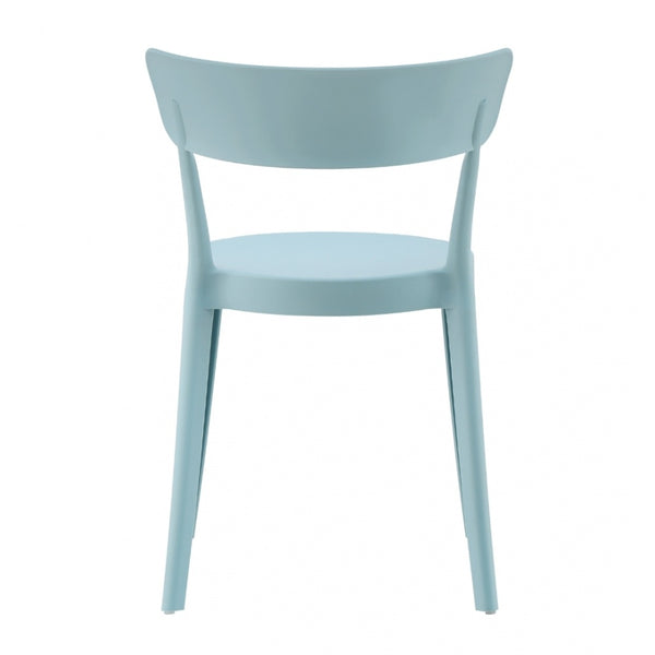 Dusky Blue Plastic Bistro Dining Chair