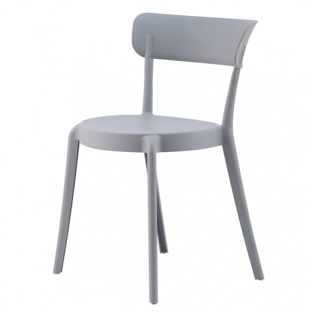 OUTLET Light Grey Plastic Bistro Dining Chair