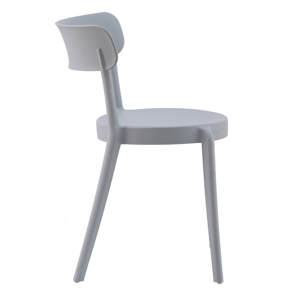 OUTLET Light Grey Plastic Bistro Dining Chair