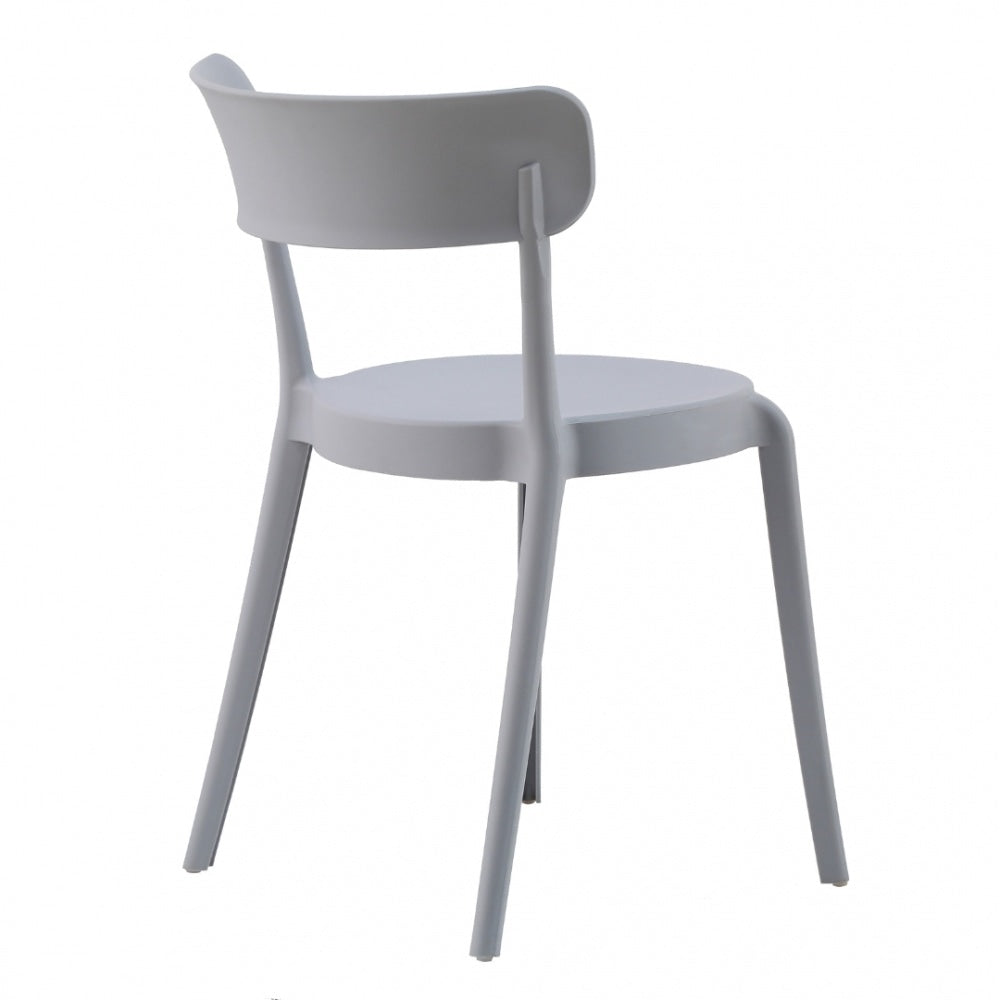 OUTLET Light Grey Plastic Bistro Dining Chair