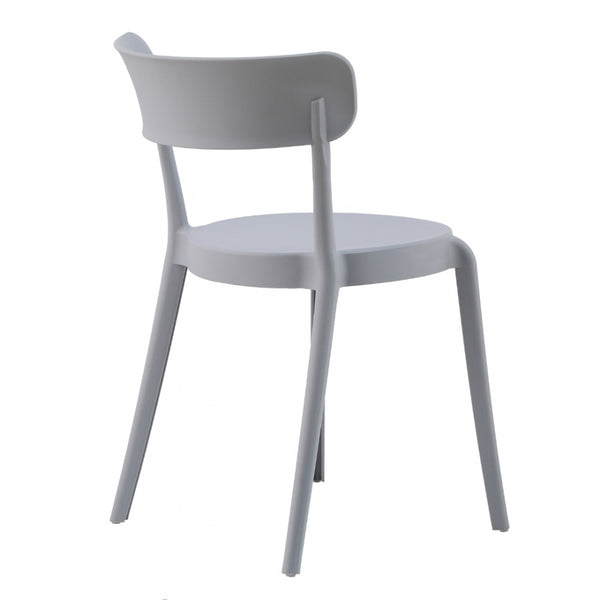 OUTLET Light Grey Plastic Bistro Dining Chair