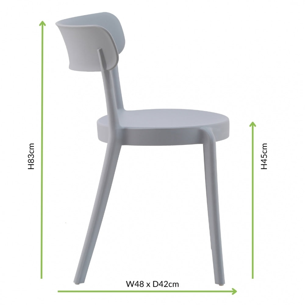 OUTLET Light Grey Plastic Bistro Dining Chair