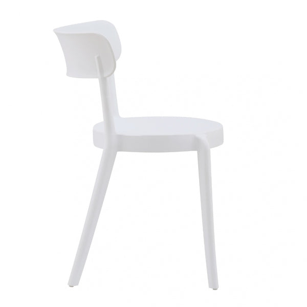 White Plastic Bistro Dining Chair
