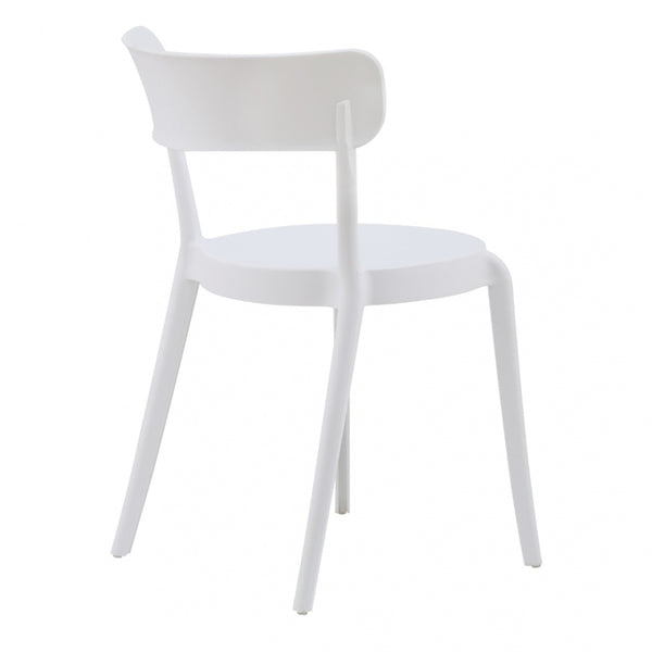 White Plastic Bistro Dining Chair