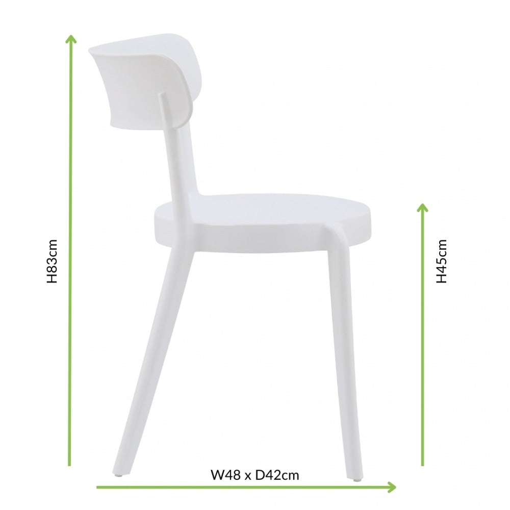 White Plastic Bistro Dining Chair