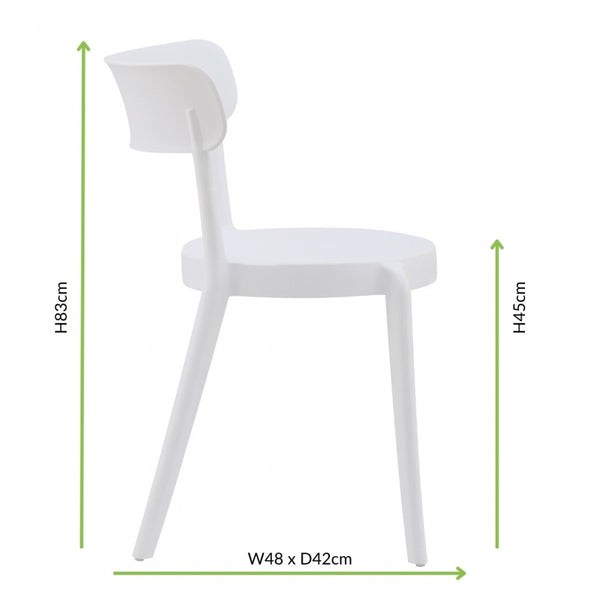 White Plastic Bistro Dining Chair