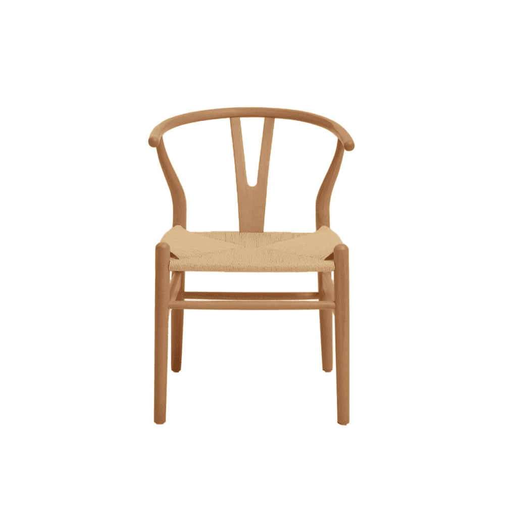 Wishbone Beechwood And Natural Hemp Weave Dining Chair