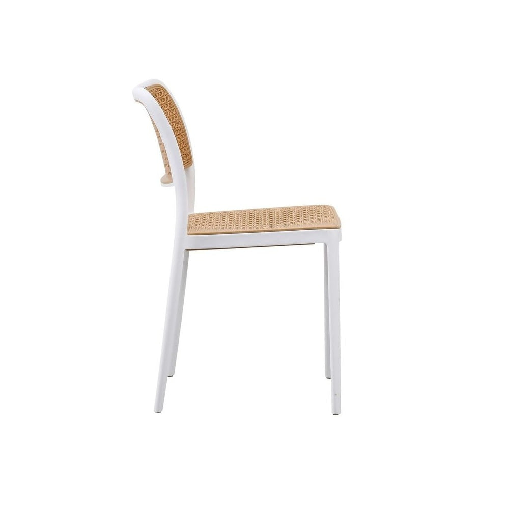 White Plastic Café Dining Chair
