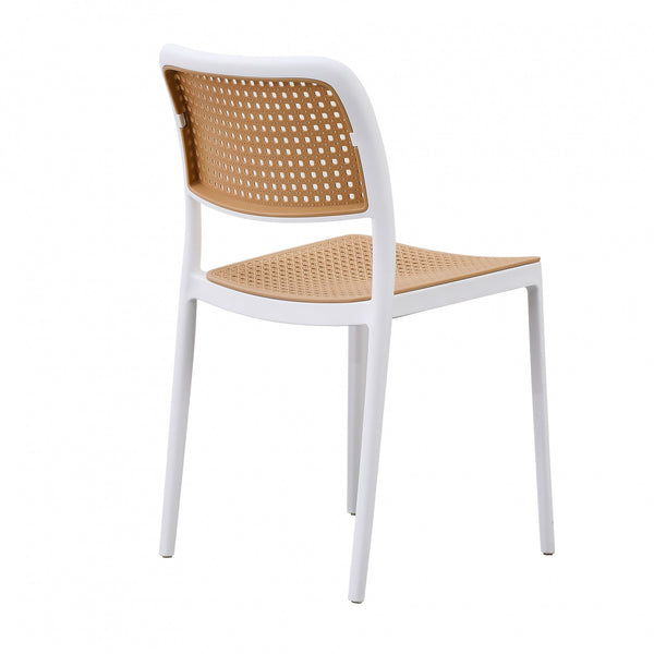 White Plastic Café Dining Chair