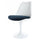 White and Textured Blue Chelsea Side Chair