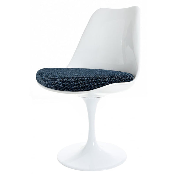 White and Textured Blue Chelsea Side Chair