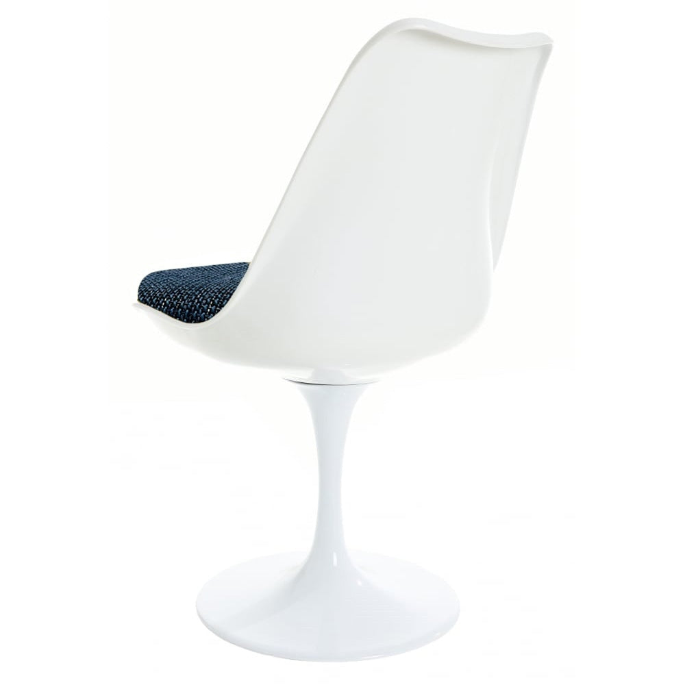 White and Textured Blue Chelsea Side Chair