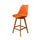 Soho Orange Plastic Bar Stool with Medium Wood Legs
