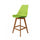 Soho Green Plastic Bar Stool with Medium Wood Legs