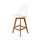 Soho White Plastic Bar Stool with Medium Wood Legs