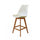 Soho Vanilla Plastic Bar Stool with Medium Wood Legs
