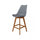 Soho Dark Grey Plastic Bar Stool with Medium Wood Legs
