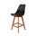Soho Black Plastic Bar Stool with Medium Wood Legs