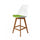 Soho White and Green Plastic Bar Stool with Medium Wood Legs