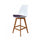 Soho White and Aubergine Plastic Bar Stool with Medium Wood Legs