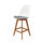 Soho White and Dark Grey Plastic Bar Stool with Medium Wood Legs