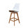 Soho White and Chocolate Plastic Bar Stool with Medium Wood Legs