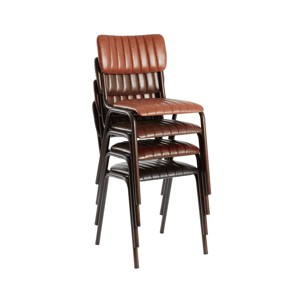 Tavo Vintage Tan Side Chair (PACK OF 2)