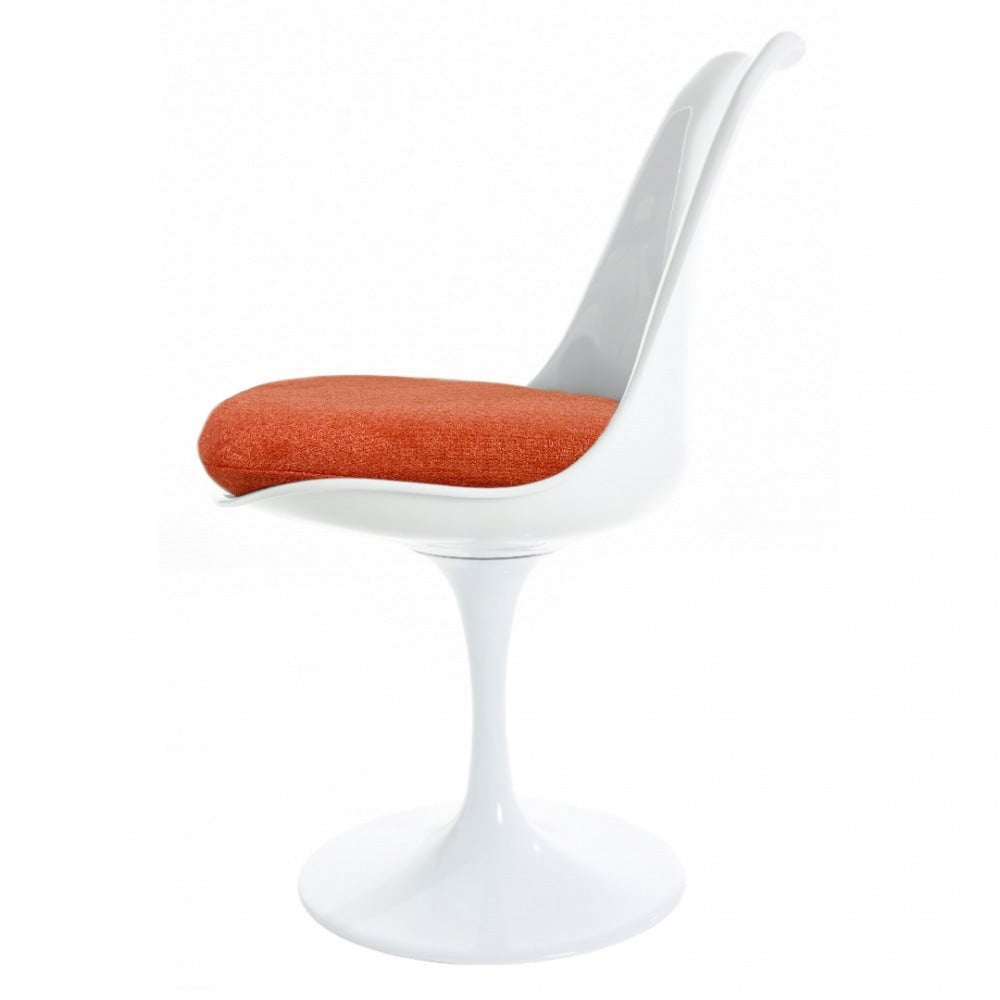White and Velveteen Orange Chelsea Side Chair