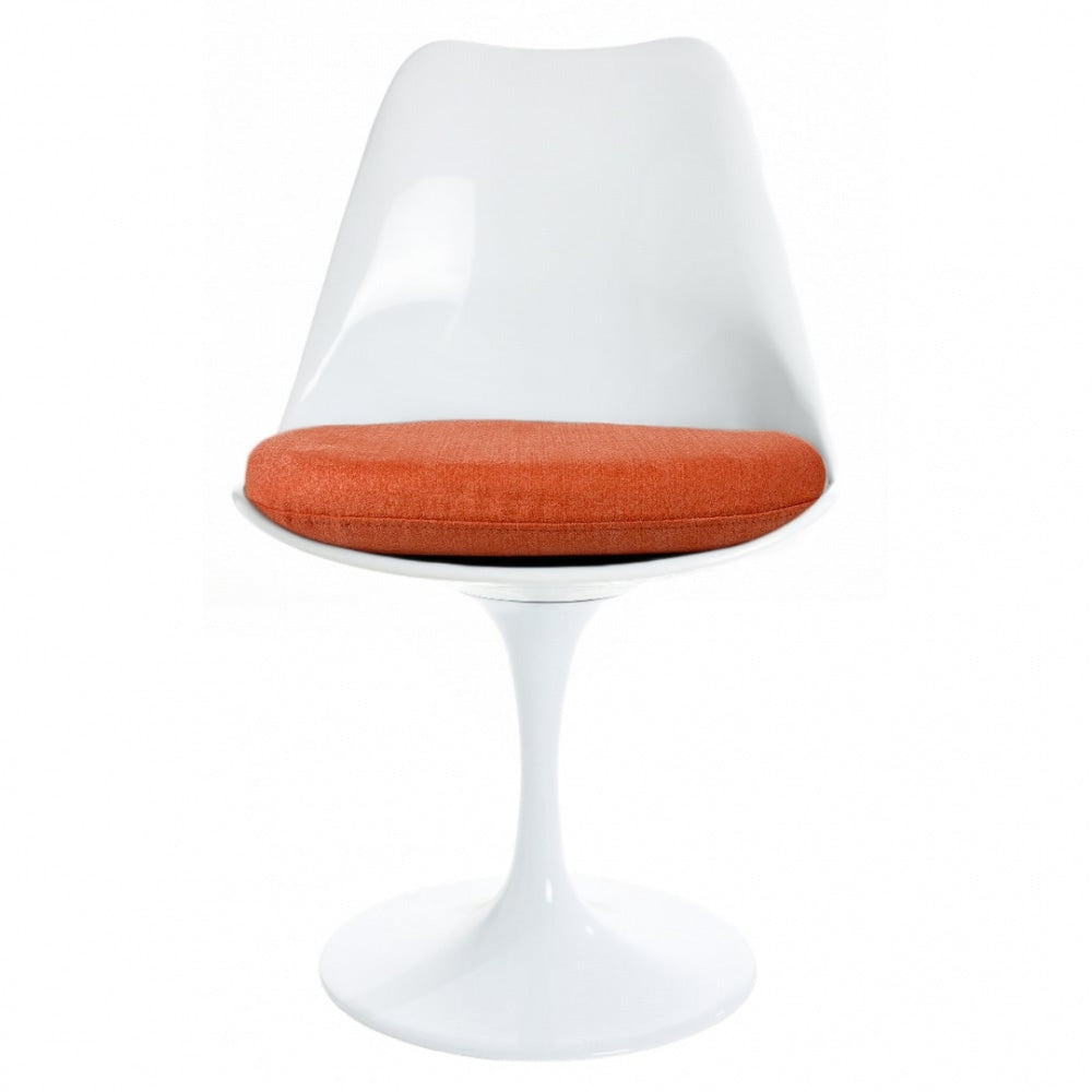 White and Velveteen Orange Chelsea Side Chair